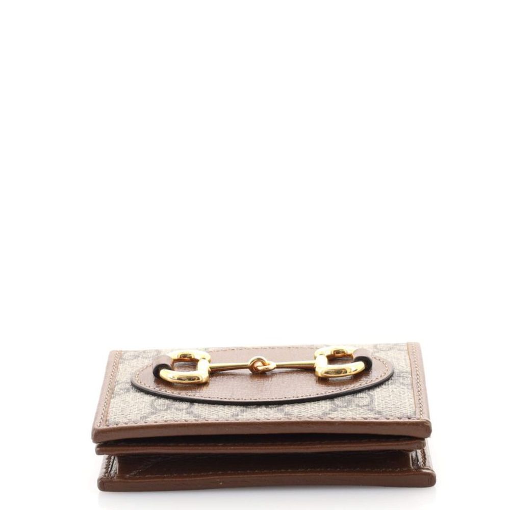 Gucci Horsebit 1955 Flap Card Case GG Coated Canvas Brown - Picture 5 of 8